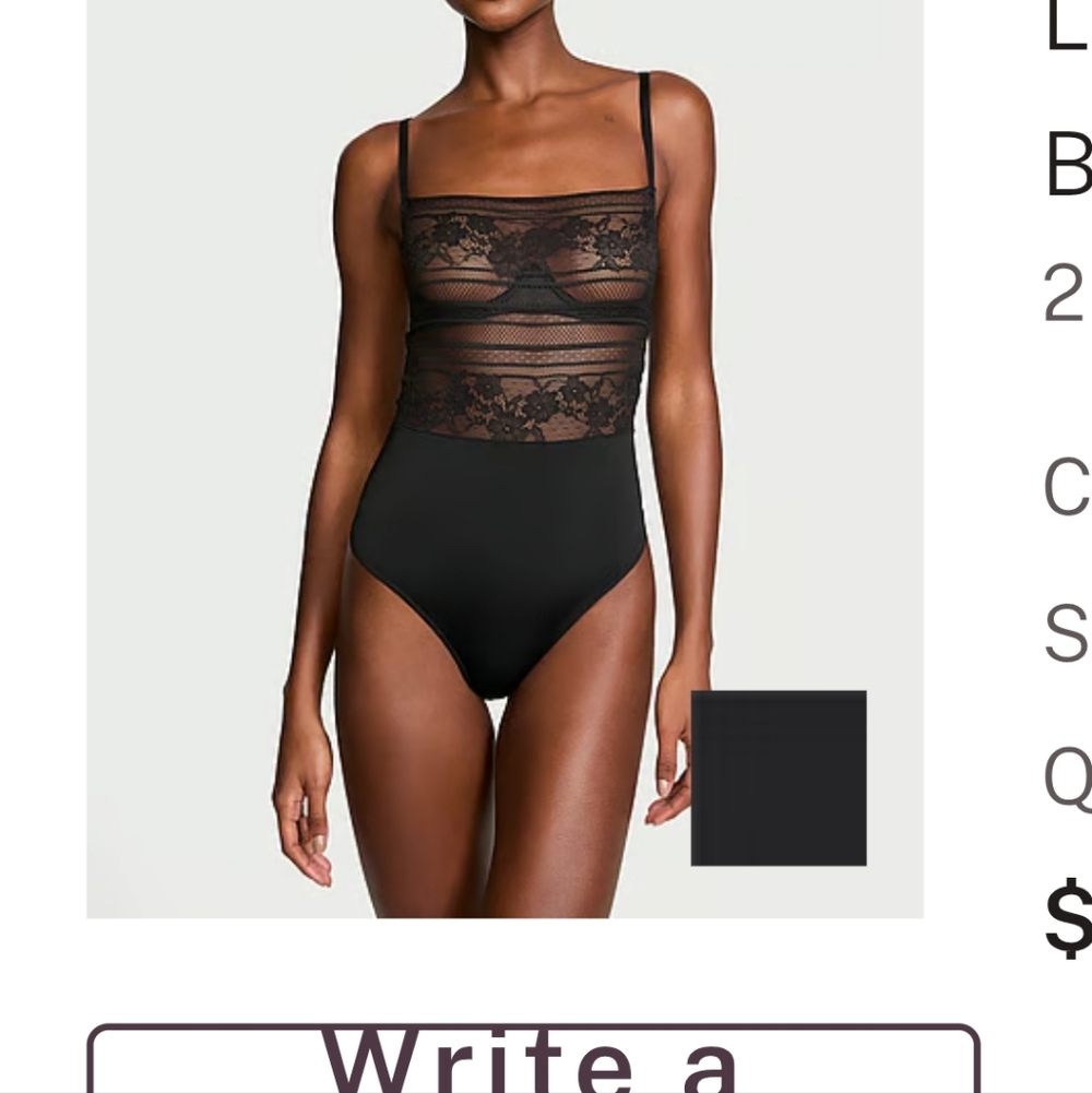 Victoria's Secret Black Lace Chemise